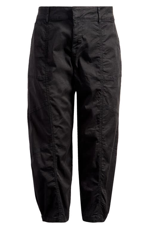 Sanctuary Sahara Tapered Stretch Cotton Utility Pants In Black