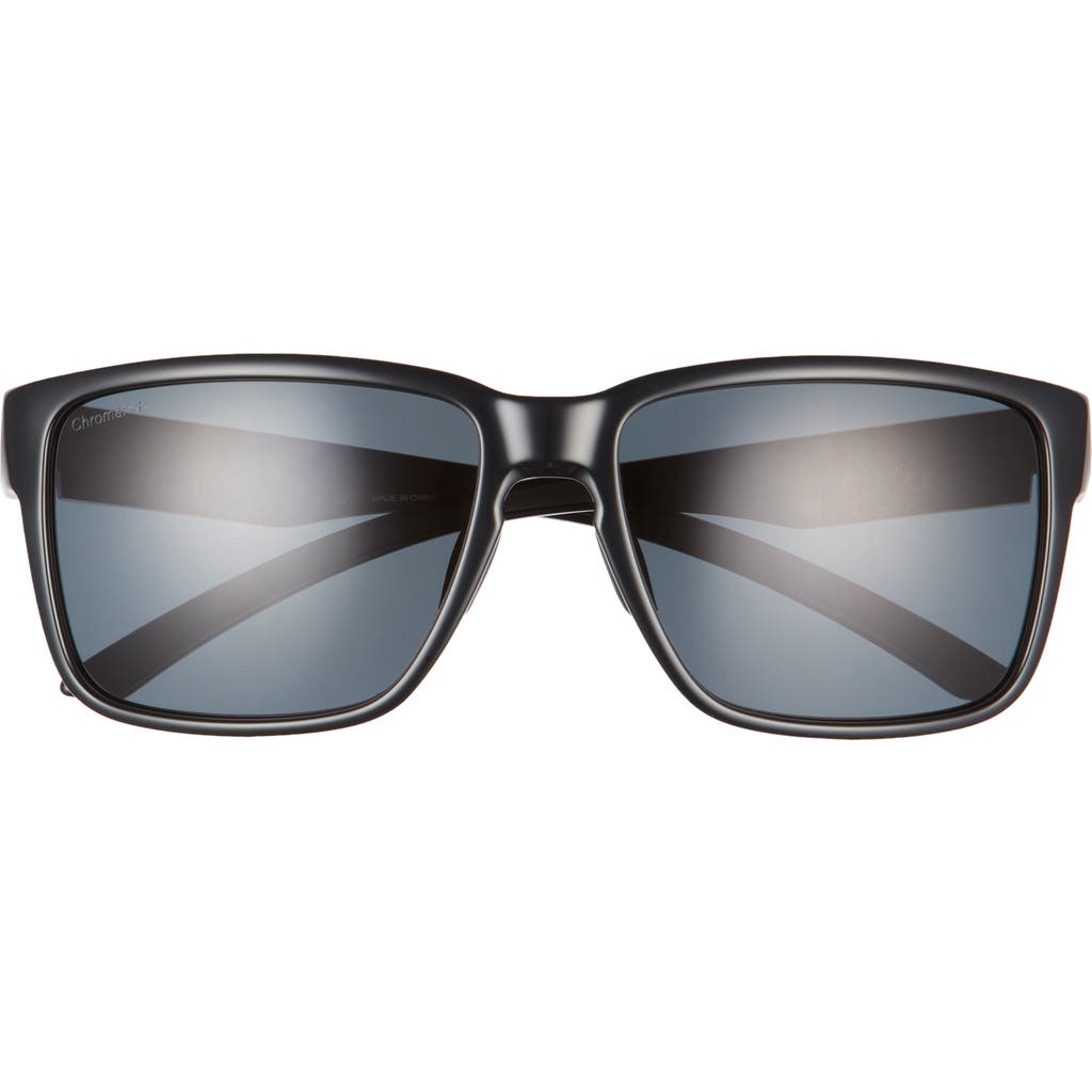 Smith Emerge 60mm Polarized Rectangle Sunglasses In Black/polarized Black
