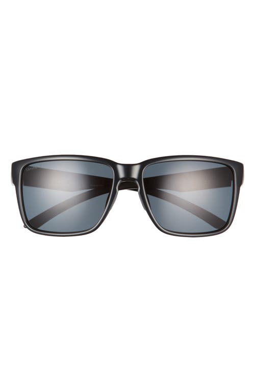 Emerge 60mm Polarized Rectangle Sunglasses in Black/Polarized Black