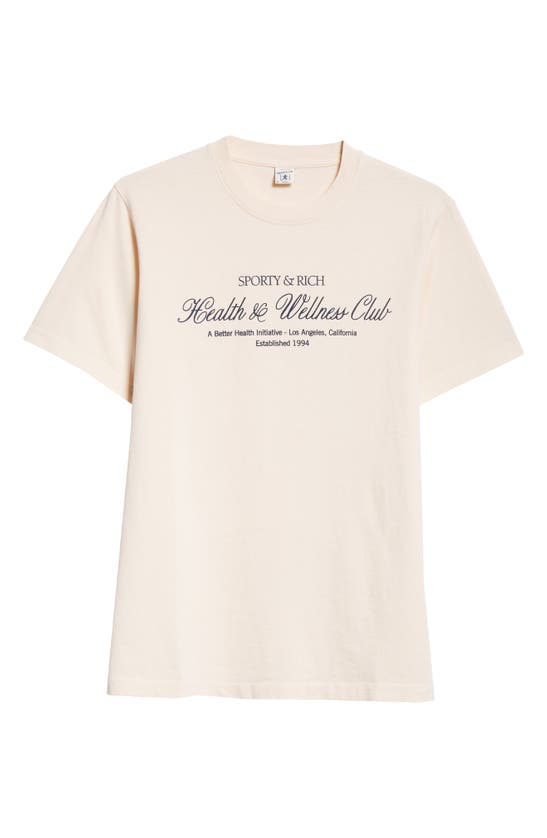 Shop Sporty And Rich Sporty & Rich Health & Wellness Cotton Graphic T-shirt In Cream