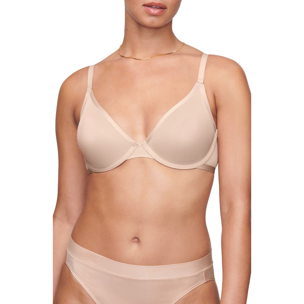 Cuup The Plunge Mesh Bra In Sand