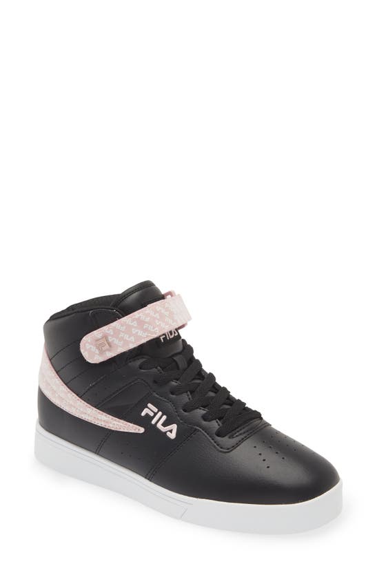 Fila Vulc 13 Clear Flag High Top Sneaker In Blk/ Chpk/ Wht