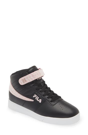 Fila Vulc 13 Clear Flag High Top Sneaker In Black/pink/white