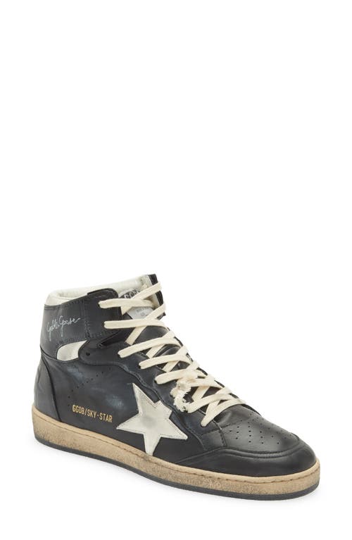 Golden Goose Black High-top Lace-up Sneakers In Black/white