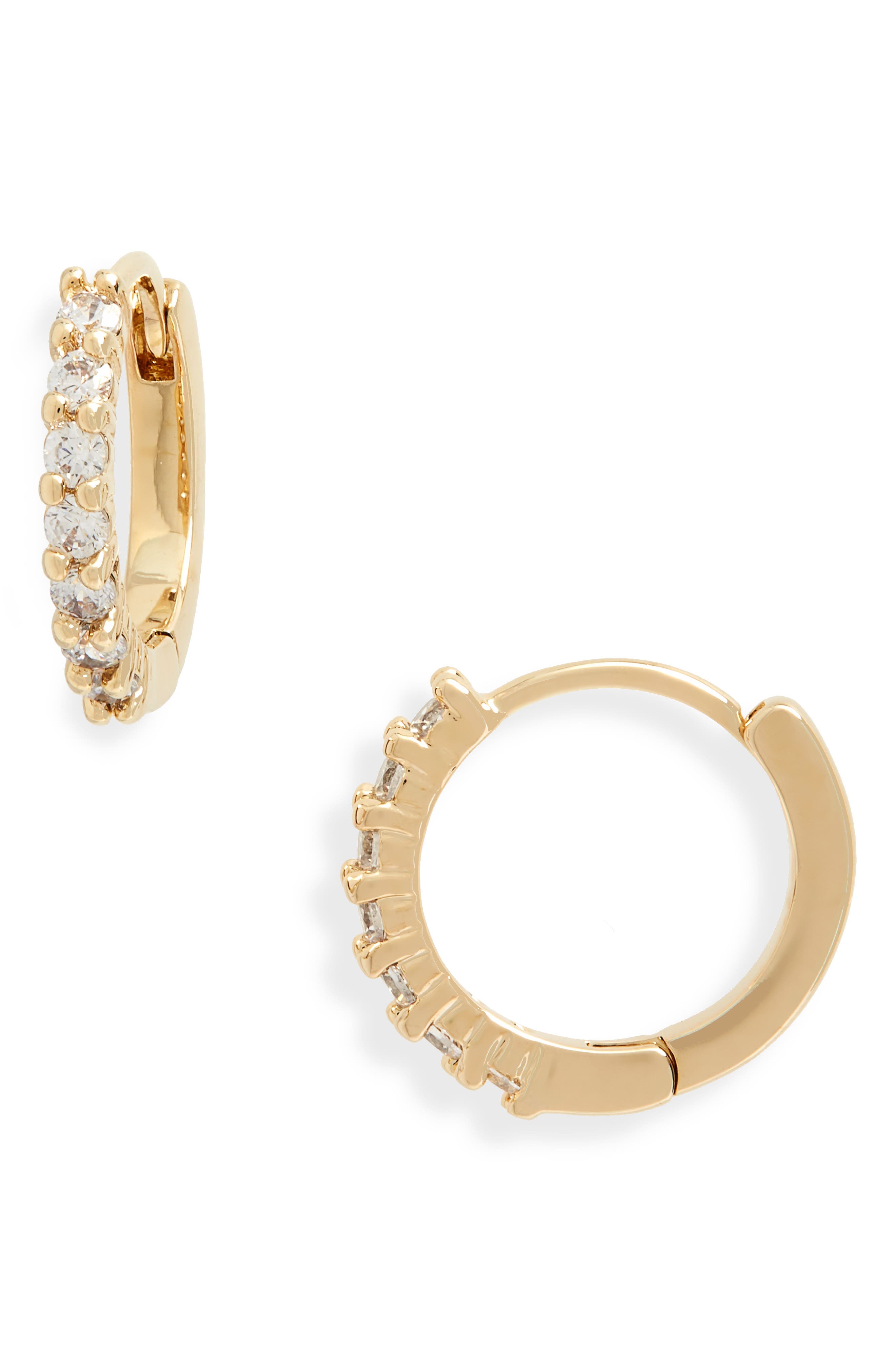 gold hoop earrings with crystals