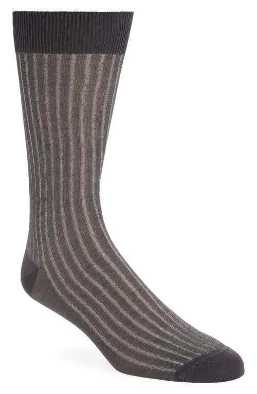 Canali Vanise Ribbed Cotton Dress Socks in Grey at Nordstrom, Size Medium