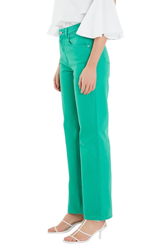 English Factory Wide Leg Jeans In Kelly Green