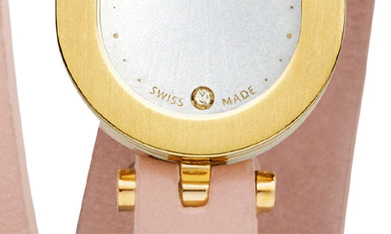 Shop Fendi O'lock Diamond Embellished Wrap Watch, 14.8mm X 28.3mm In Gold
