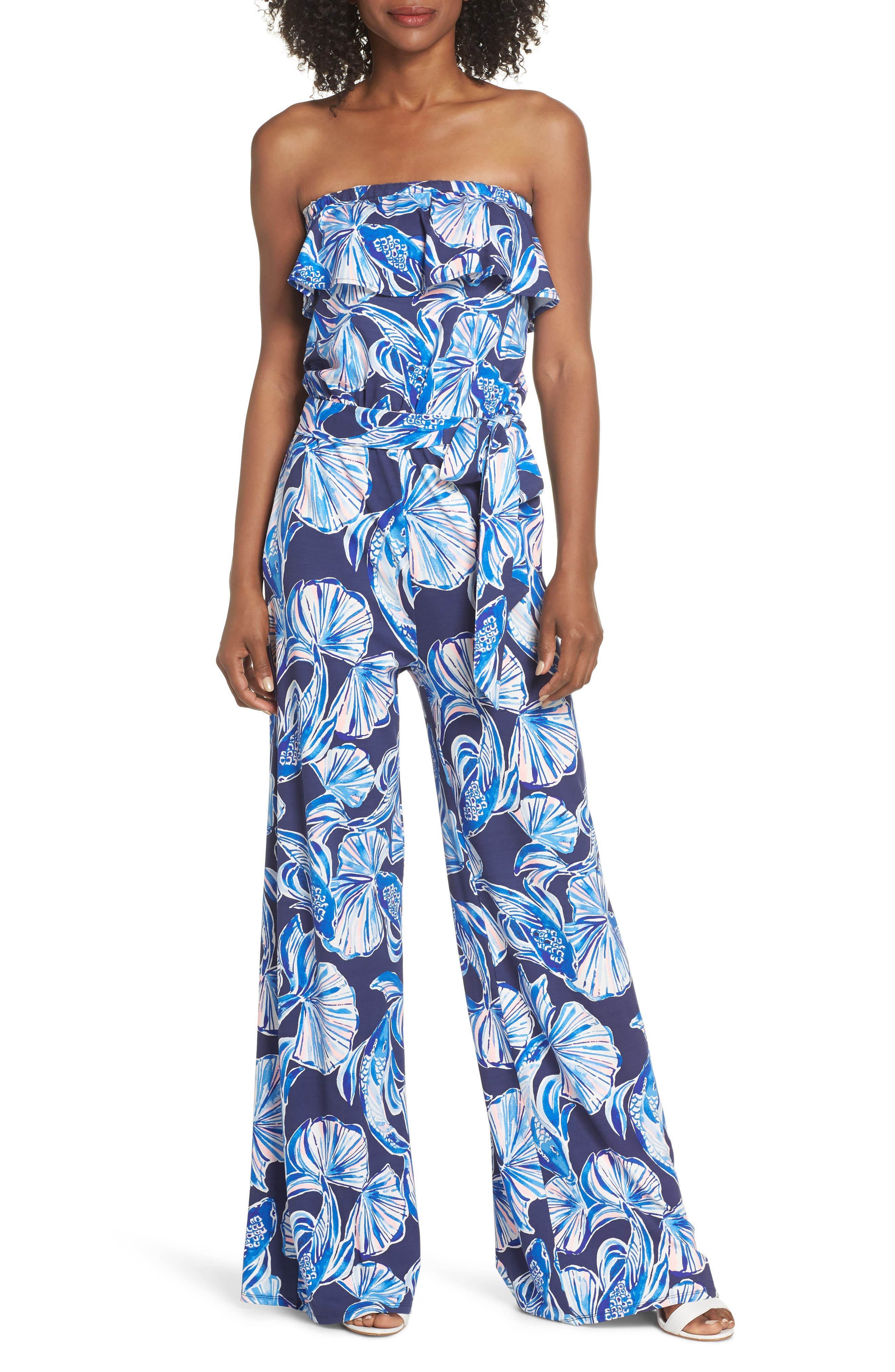 lilly pulitzer strapless jumpsuit