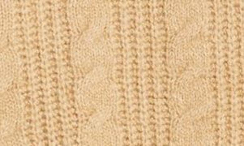 Open Edit Cable Knit Crop Cardigan In Tan Cartouche