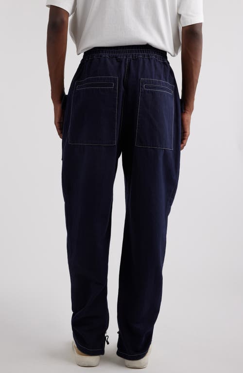 Shop Isabel Marant Tilseno Zip Hem Cotton Pants In Midnight