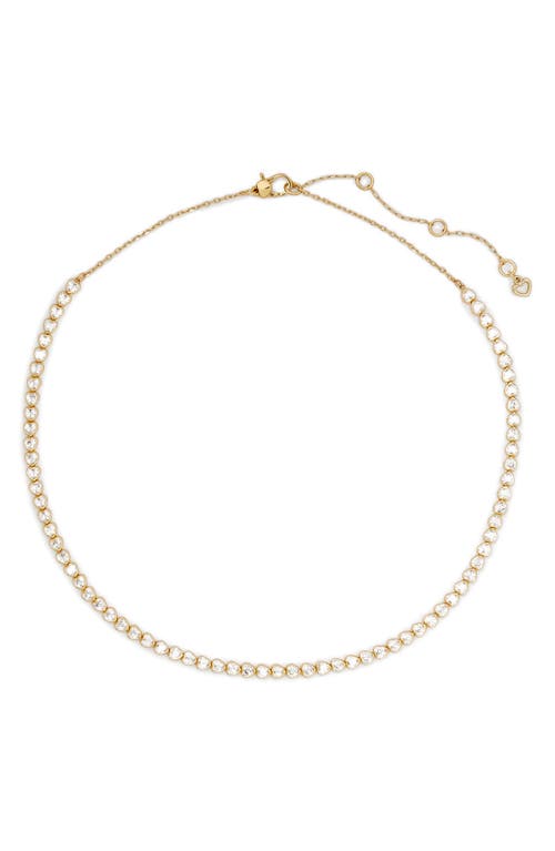 Kate Spade New York sweetheart delicate cubic zirconia tennis necklace in Clear/Gold. at Nordstrom