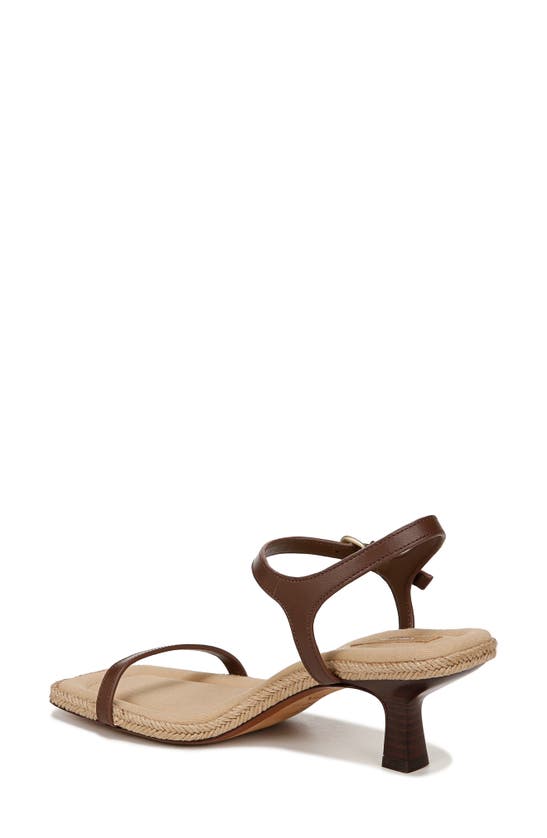 Shop Vince Coco Ankle Strap Espadrille Kitten Heel Sandal In Maple Wood