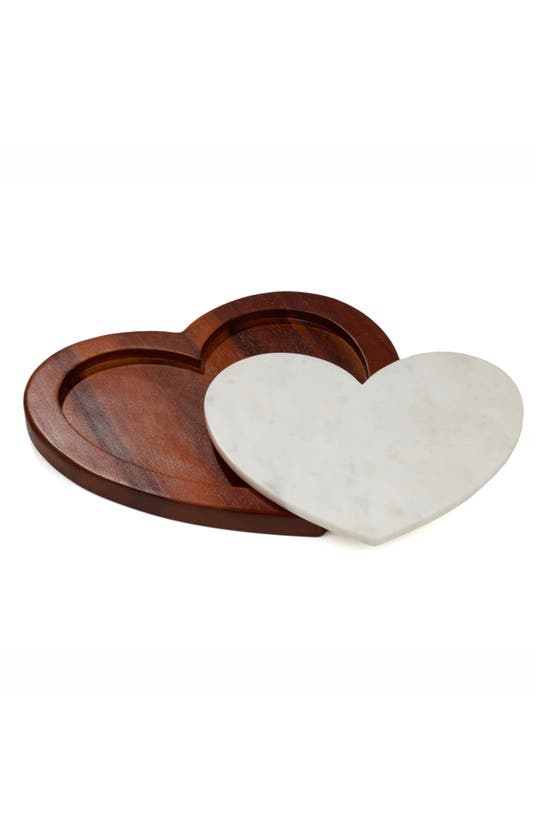 Shop Nambe Nambé Eat Your Heart Out Cutting Board Set In Brown