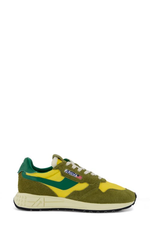 Autry Low Top Sneakers In Brushed Calf Suede In Hair/nylon Moss/amazon