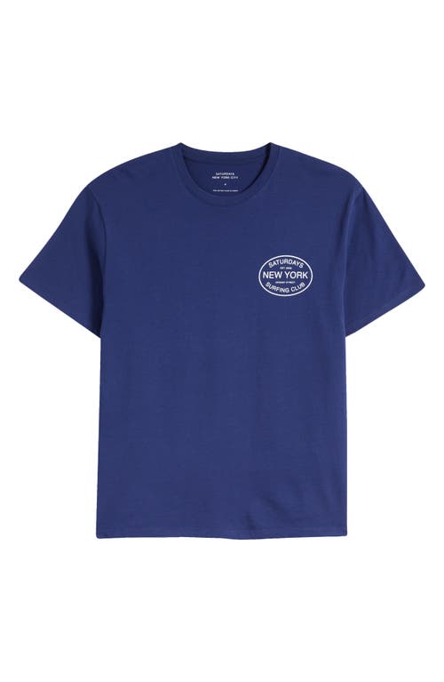 Saturdays Surf Nyc Saturdays Nyc Surfing Club Cotton Graphic T-shirt In Ocean