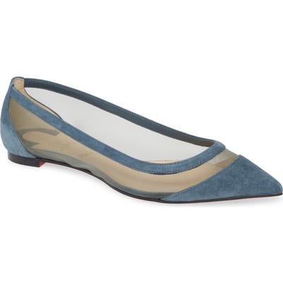 Christian Louboutin Galativi Mesh Flat, Blue