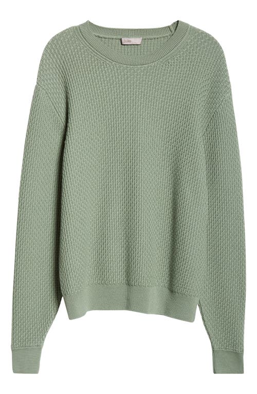 Shop Herno Textured Wool Crewneck Sweater In Sage Green