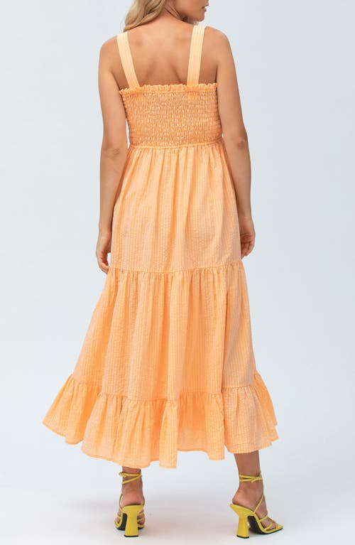 Pietro Brunelli Maternity Cotton & Linen Maternity Maxi Dress In Light/pastel Orange