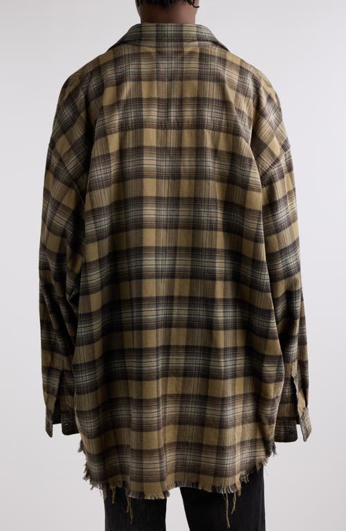 Balenciaga Light Khaki Green Cotton Layered Shirt In Light Khaki
