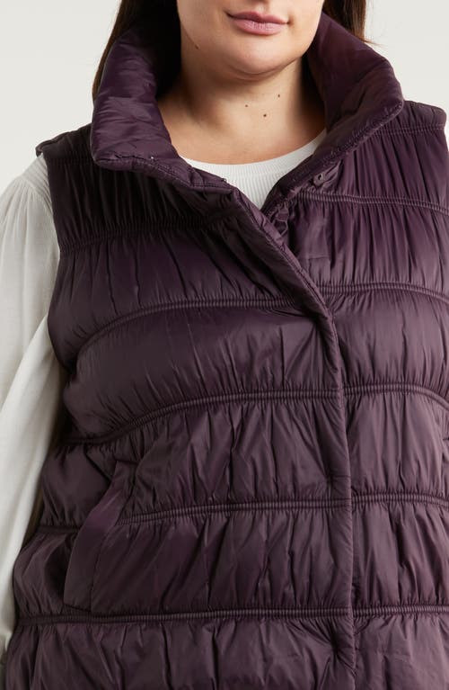 Shop Eileen Fisher Ruched High Collar Vest In Violet