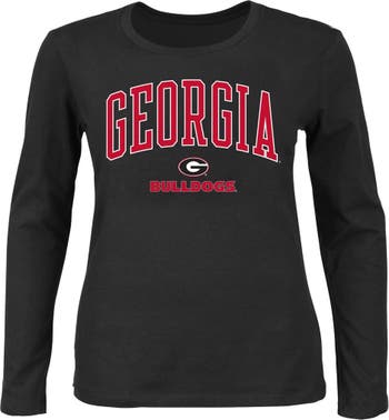 PROFILE Women's Profile Black Georgia Bulldogs Plus Size Arch Over Logo  Scoop Neck Long Sleeve T-Shirt