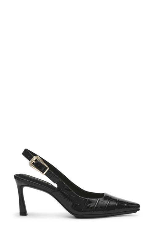 Shop Anne Klein Ritzy Slingback Pump In Black Croco Patent