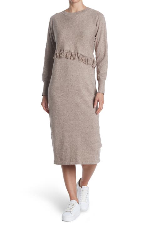 Fringe 2-in-1 Sweater Dress