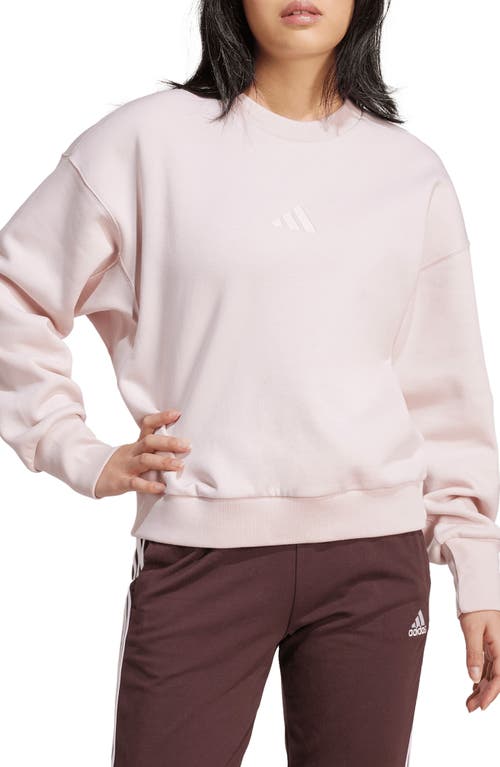 adidas ALL SZN FLEECE LOOSE SWEATSHIRT in Sandy Pink at Nordstrom, Size Small