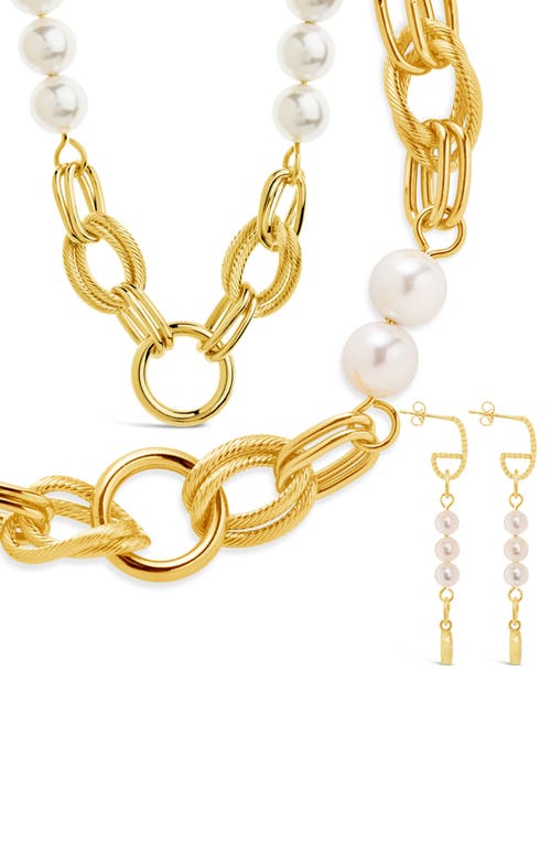 Shop Sterling Forever Ivanna Earrings, Bracelet & Necklace Set In Gold