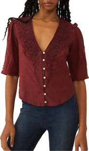 Renee Embroidered Wrap Top