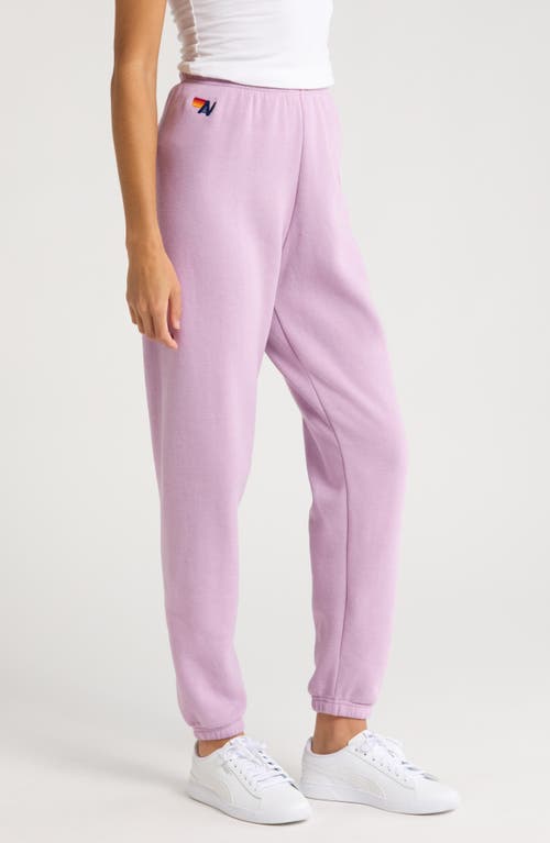 Aviator Nation Stripe Sweatpants In Mauve/pink Green