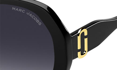 Marc Jacobs Marc 763s Acetate Oval Sunglasses In Black/dark Grey