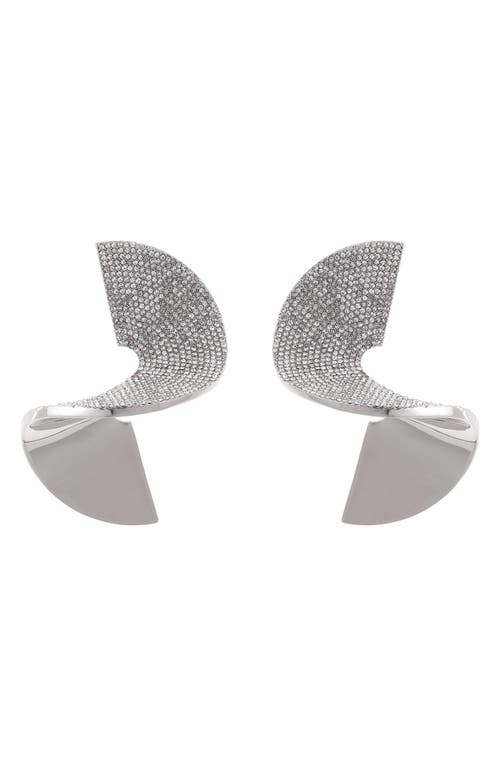Shop Zaxie By Stefanie Taylor Twisted Pavé Earrings In Silver