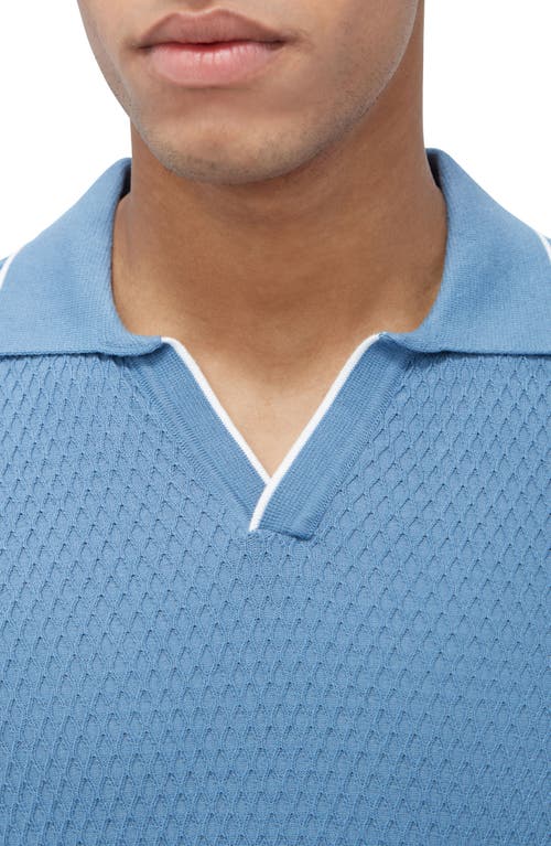 Shop Bugatchi Tipped Johnny Collar Polo In Cobalt