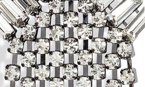 Shop Open Edit Angled Crystal Fringe Drop Earrings In Clear- Hematite
