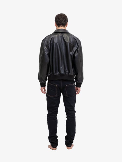 Shop Place Of Elms Off-white Denim Pants In Black