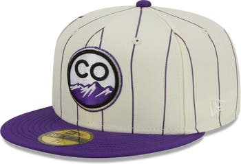 Vintage Colorado Rockies Hat New Era MLB Fitted Heritage Pin Stripe Size 7  3/4