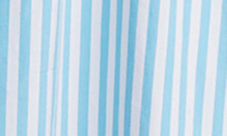 Shop Vineyard Vines Stripe Cutout Cotton Blend Midi Dress In Kitt Stripe-mistblue