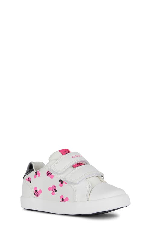 Geox X Disney Kids' Kilwi Sneaker In White/fuchsia