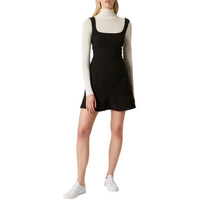 French Connection Dorotea Square Neck Fit & Flare Dress, Black