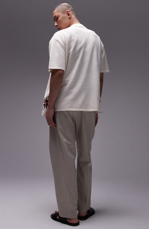 Shop Topman Wide Leg Pants In Stone