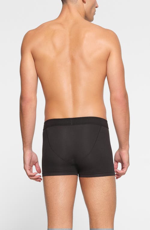 Shop Skims 3-pack 3-inch Cotton & Modal Blend Boxer Briefs In Onyx