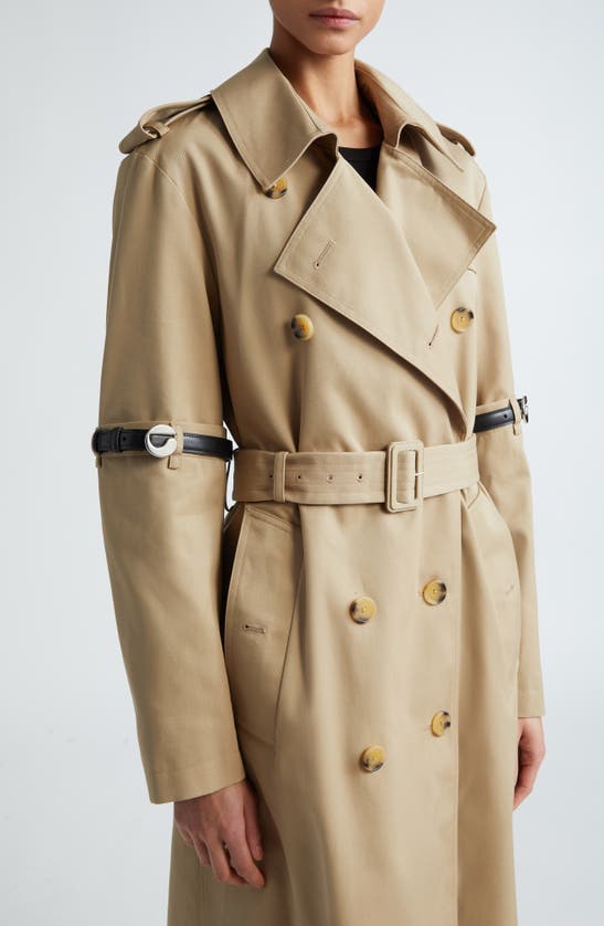 Shop Coperni Hybrid Double Breasted Trench Coat In Beige