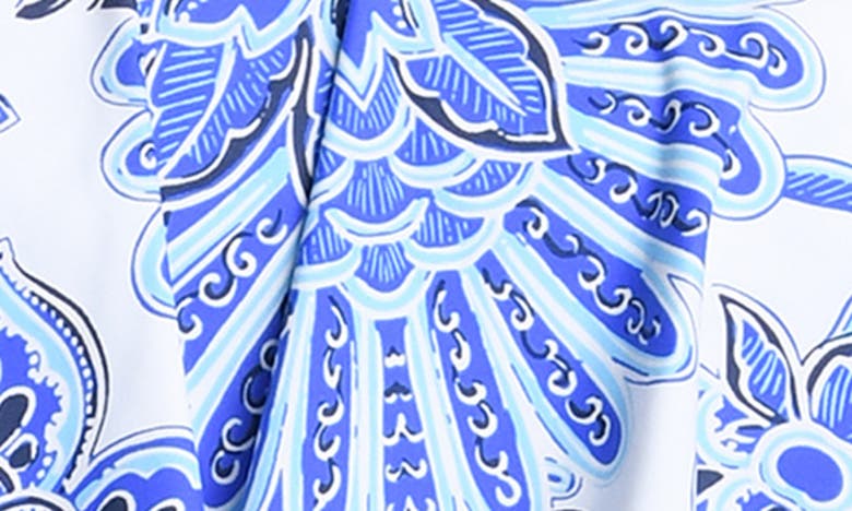 Shop La Blanca Beyond Off The Shoulder Ruffle One-piece Swimsuit In Blue