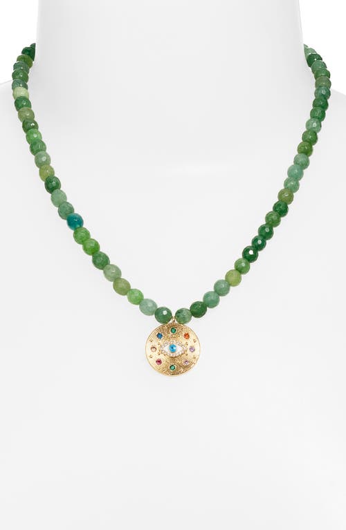 Shop Vidakush Eyes On Me Jade Necklace In Green/gold