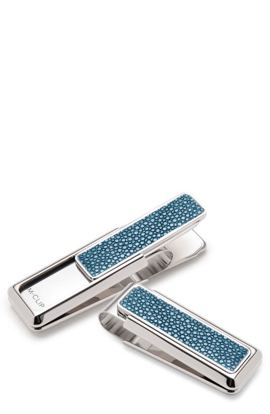 Shop M Clip 'stingray' Money Clip In Dark Blue