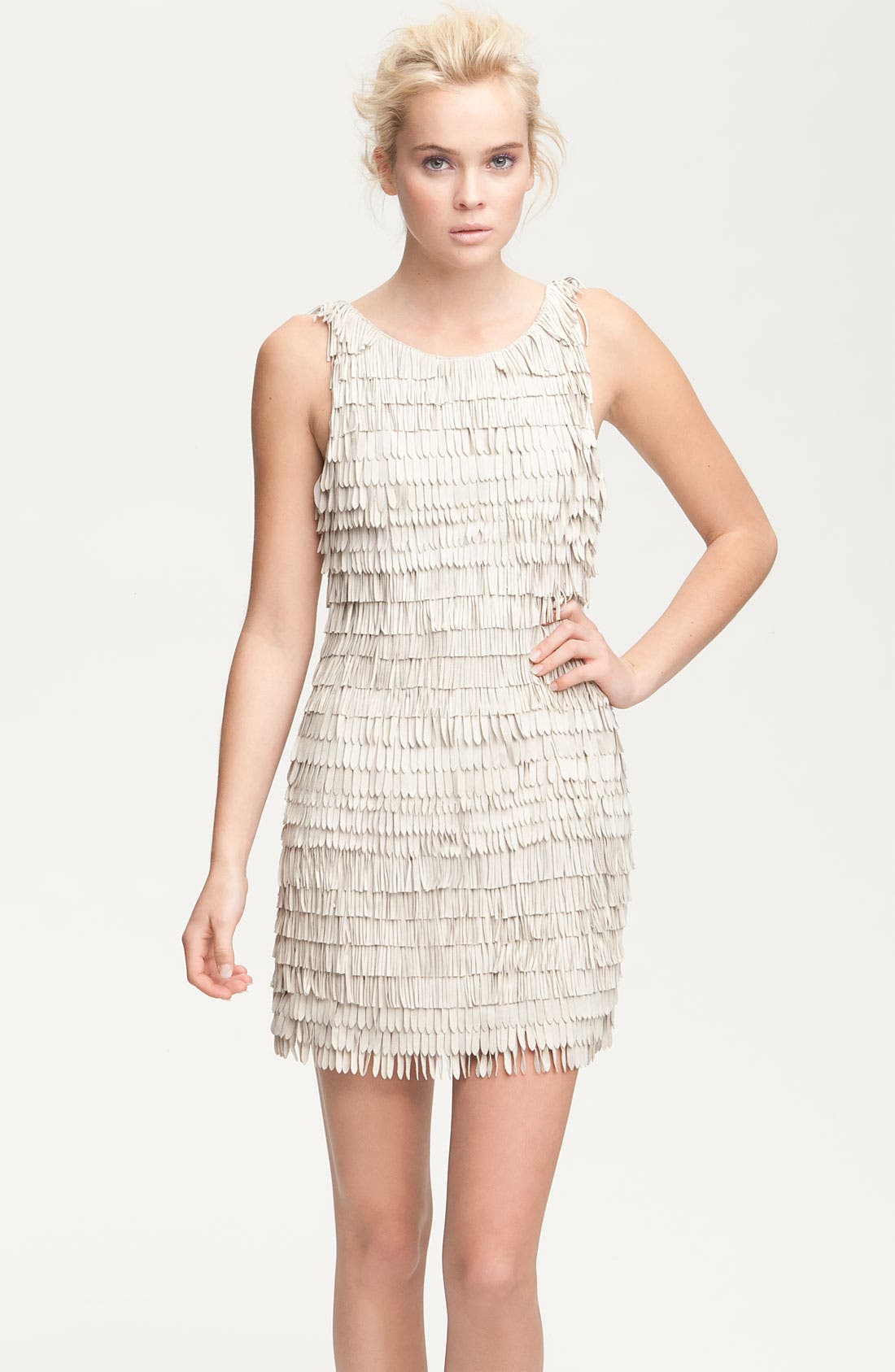 Haute Hippie Leather Feather Fringe Minidress Nordstrom