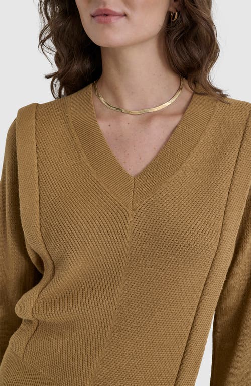 Shop Dkny Flange Sweater In Truffle