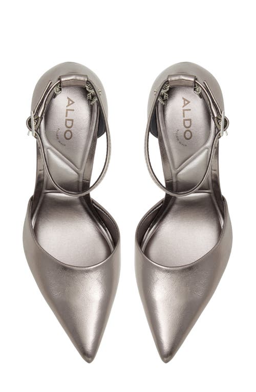 Shop Aldo Aurelina Chain Ankle Strap Pointed Toe Pump In Grey